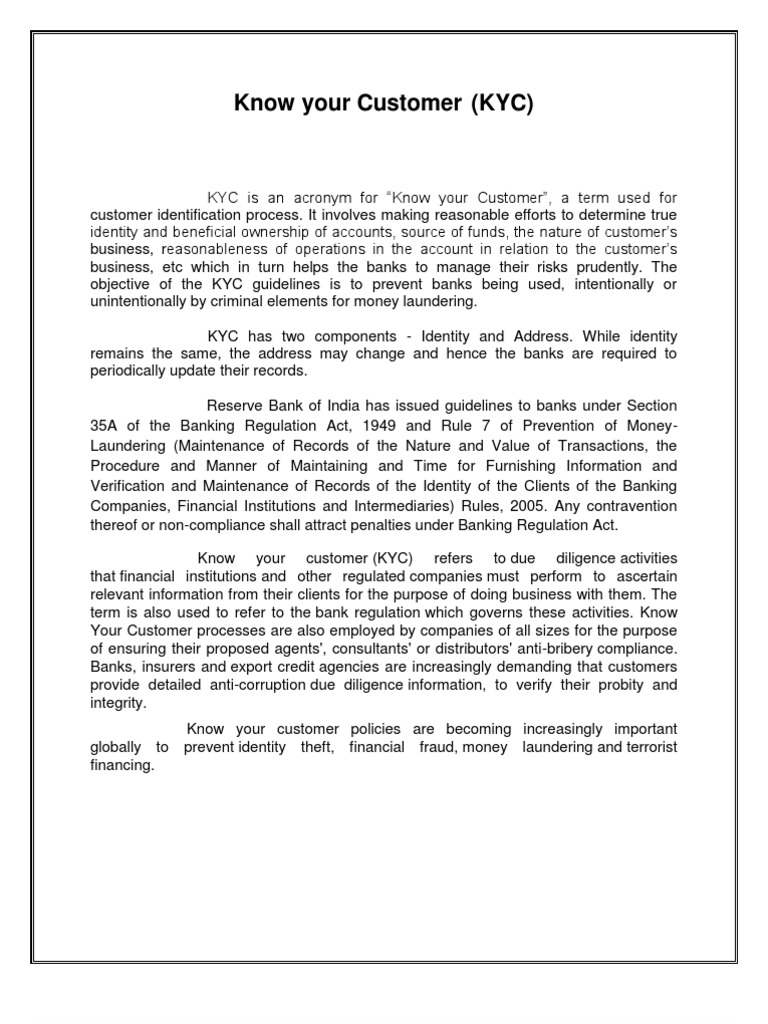 KYC Guidelines to Combat Money Laundering | PDF | Factoring (Finance ...