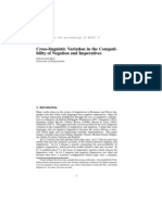 Cross-Linguistic Variation in The Compati-Bility of Negation and Imperatives