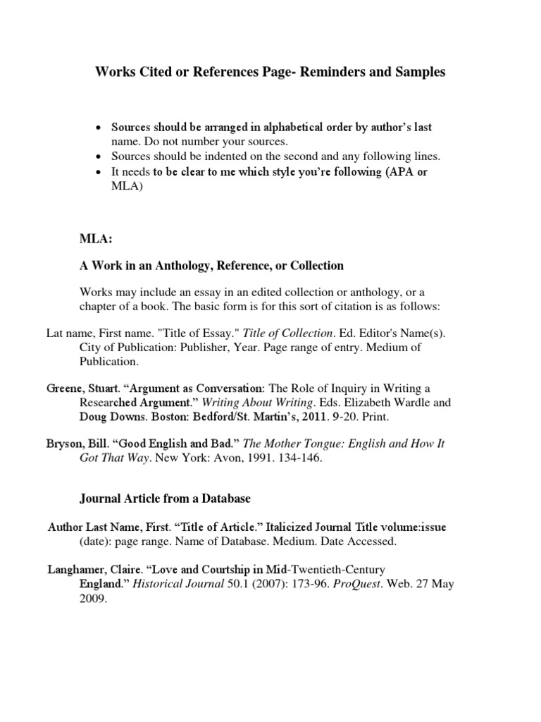 Works Cited or References Page Review | PDF | Classics