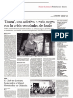 Usura, de Pedro Asensio Romero, en La Voz de Almería