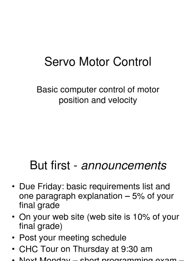 Servo Motor Control Basics and Techniques | PDF