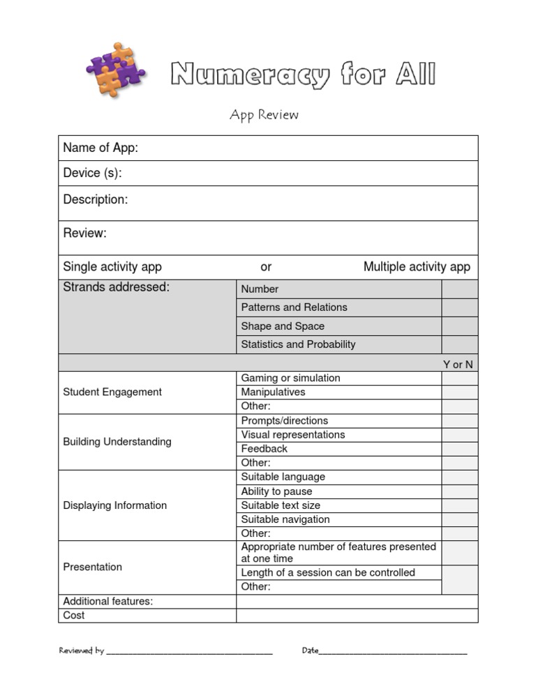 App Review Template | PDF