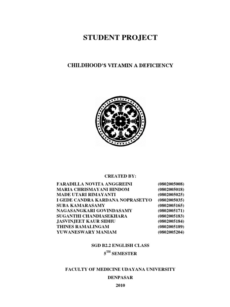 Childhood Vitamin A Deficiency Overview | PDF | Vitamin A | Vitamin