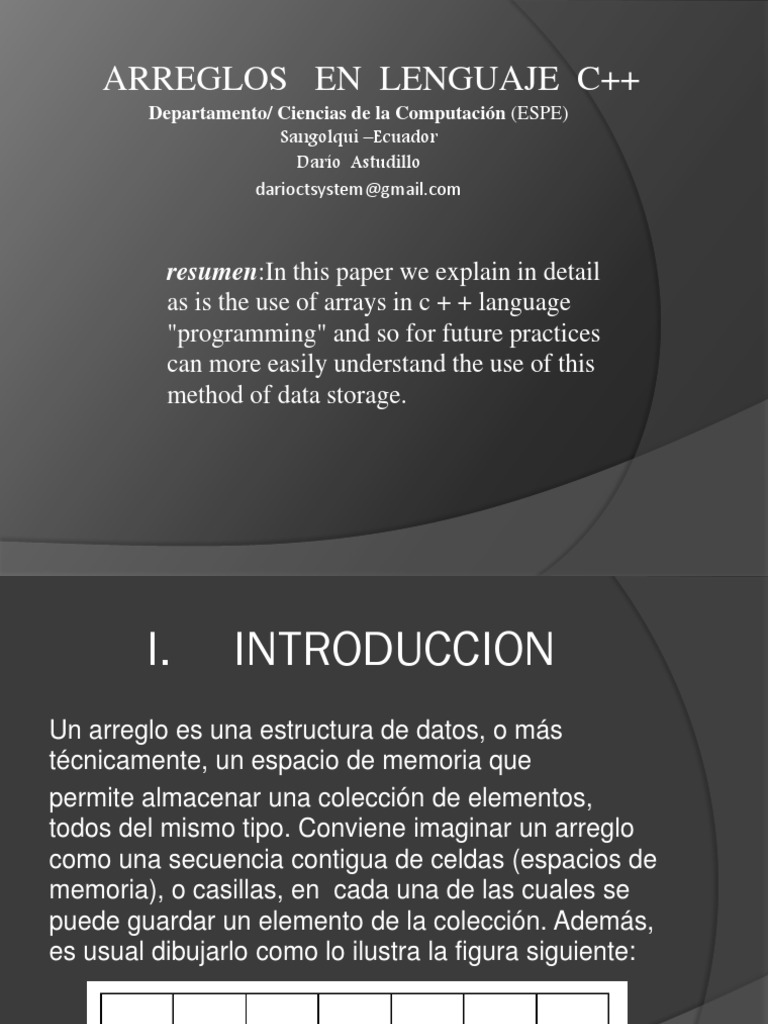 Arreglos en C++: Definición y Ejemplos | PDF | Estructura de datos de ...