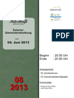 Eslarner Gemeinderatssitzungen Mitschrift vom 04.06.2013