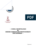 Codul Deontologic Al UZP - George Mencu