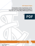 Dinesha BA Provisional Evaluation of the Contribution of the
Supreme Court to Political Reconciliation in
Post-War Sri Lanka (May 2009-August 2012)ook