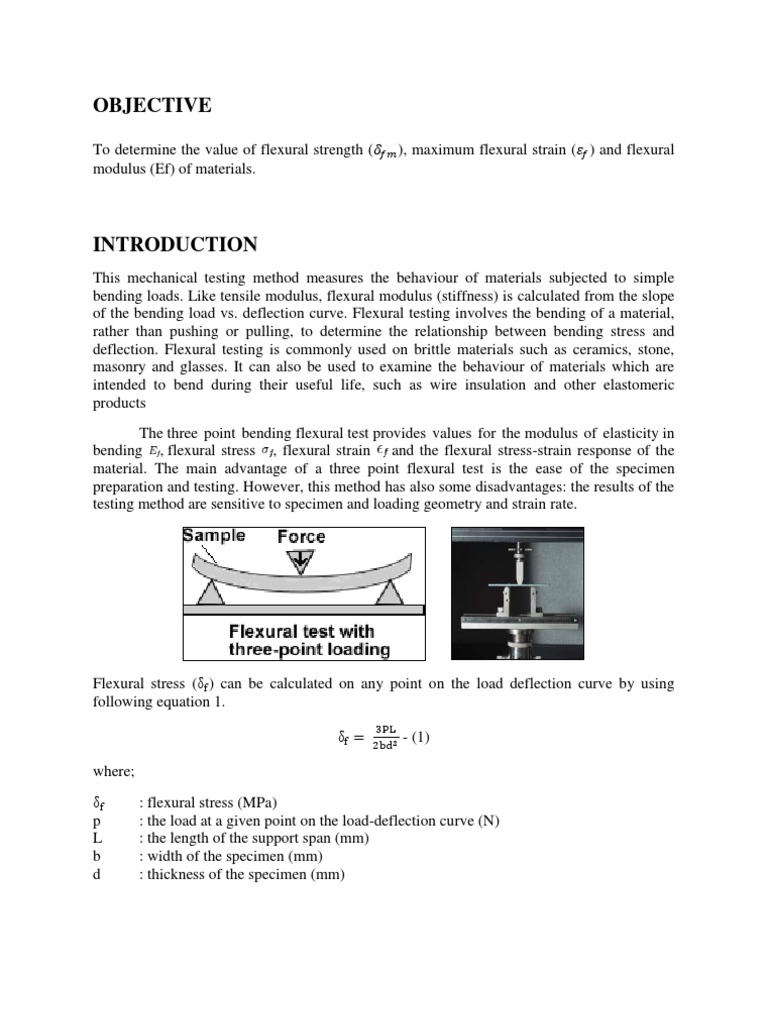 Flexural or Bending Test Lab Report Deformation (Engineering