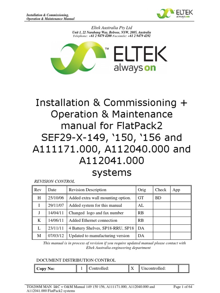 Eltek Flatpack 2 User Manual Electrical Connector Rectifier