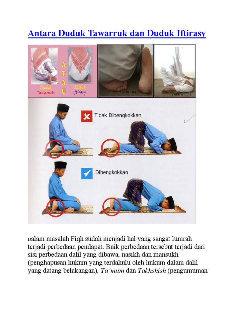 Antara Duduk Tawarruk Dan Duduk Iftirasy | PDF