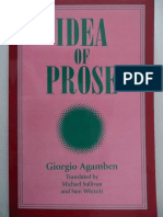 Agamben - Idea of Prose