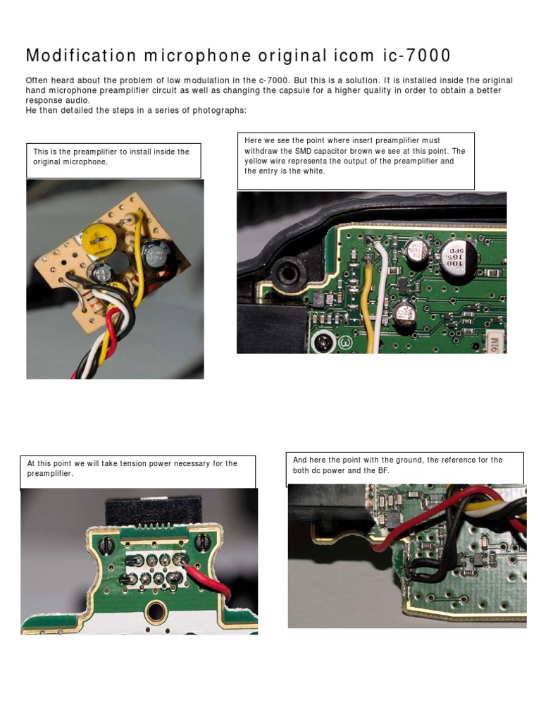 4051 Ic7000 Mic Modification EnglishSpanish PDF Sound Technology