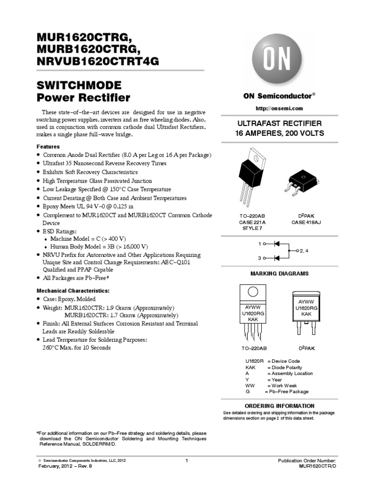 Datasheet For Mur16 Rectifier Diode