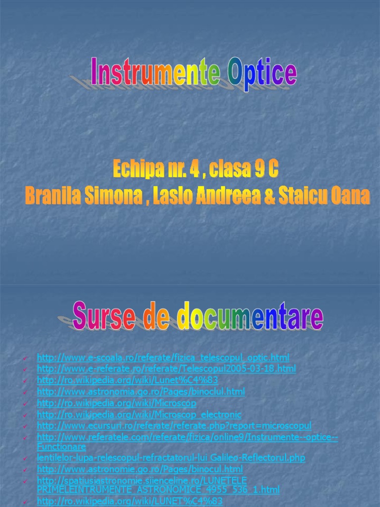 Instrumente Optice | PDF