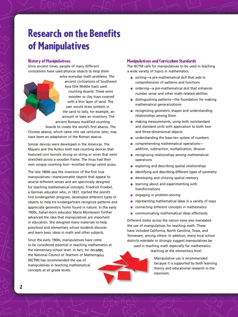 Benefits of Math Manipulatives in Class | PDF | National Council Of ...