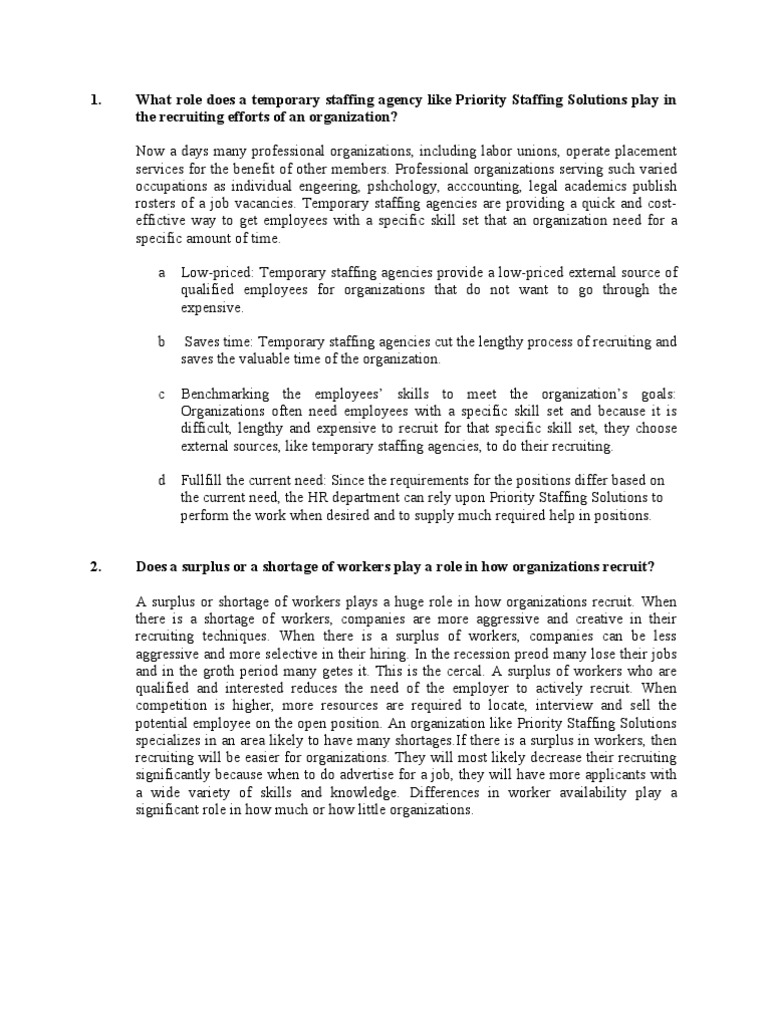 HRM Case 3 PDF Temporary Work Employment