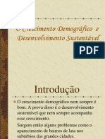 O Crescimento Demográfico e o Desenvolvimento Sustentável