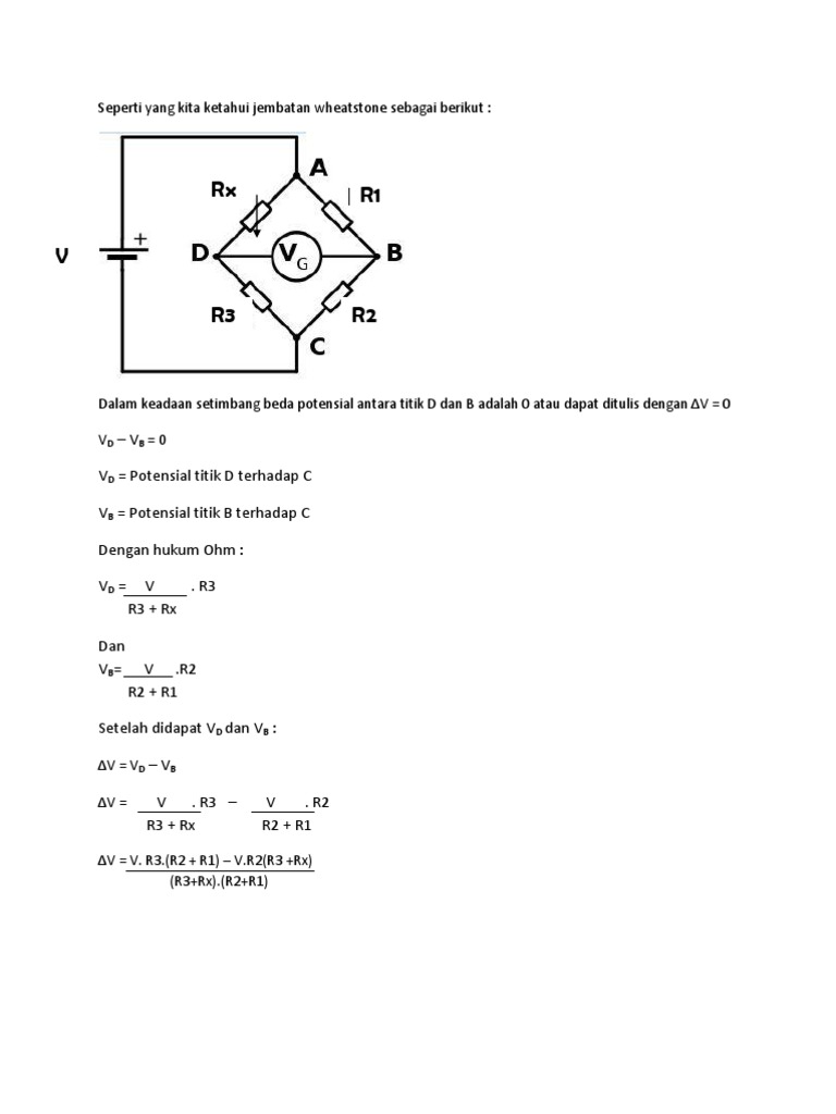 Rumus Jembatan Wheatstone dan Penjelasan | PDF