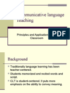 Communicative language teaching and audio-lingual method