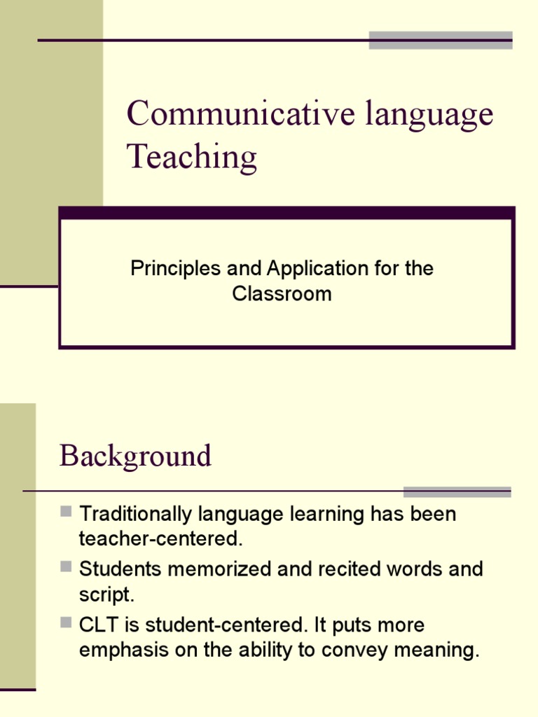 communicative language teaching thesis