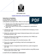 Human Resource Development I: Instructions To Candidates