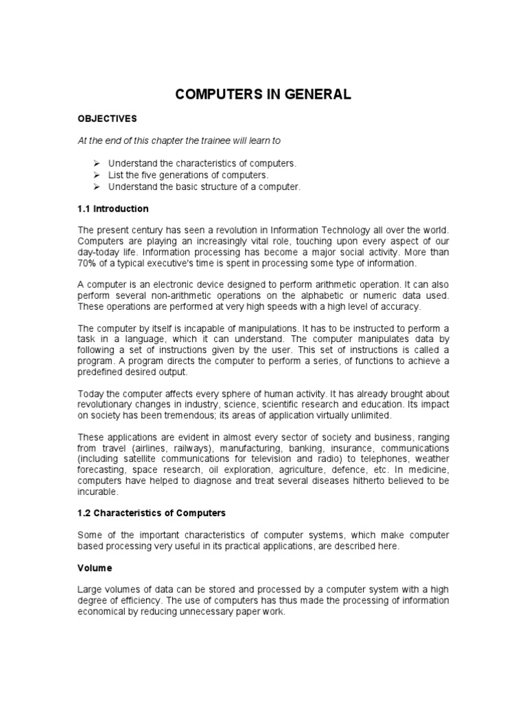 Computers in General | PDF | Printer (Computing) | Computer Keyboard