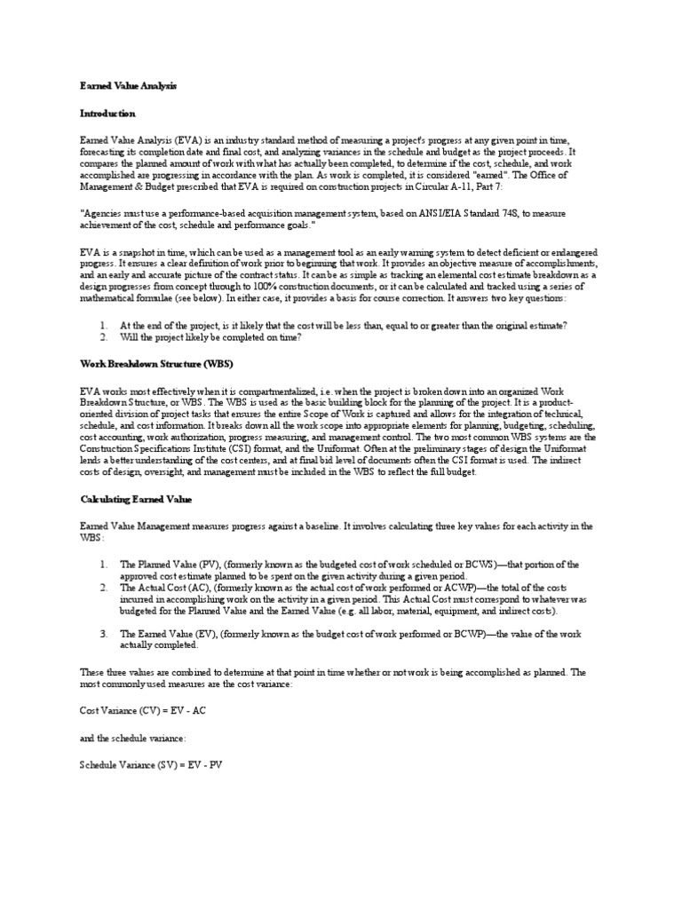 Earned Value Analysis Overview | PDF | Business | Production And ...