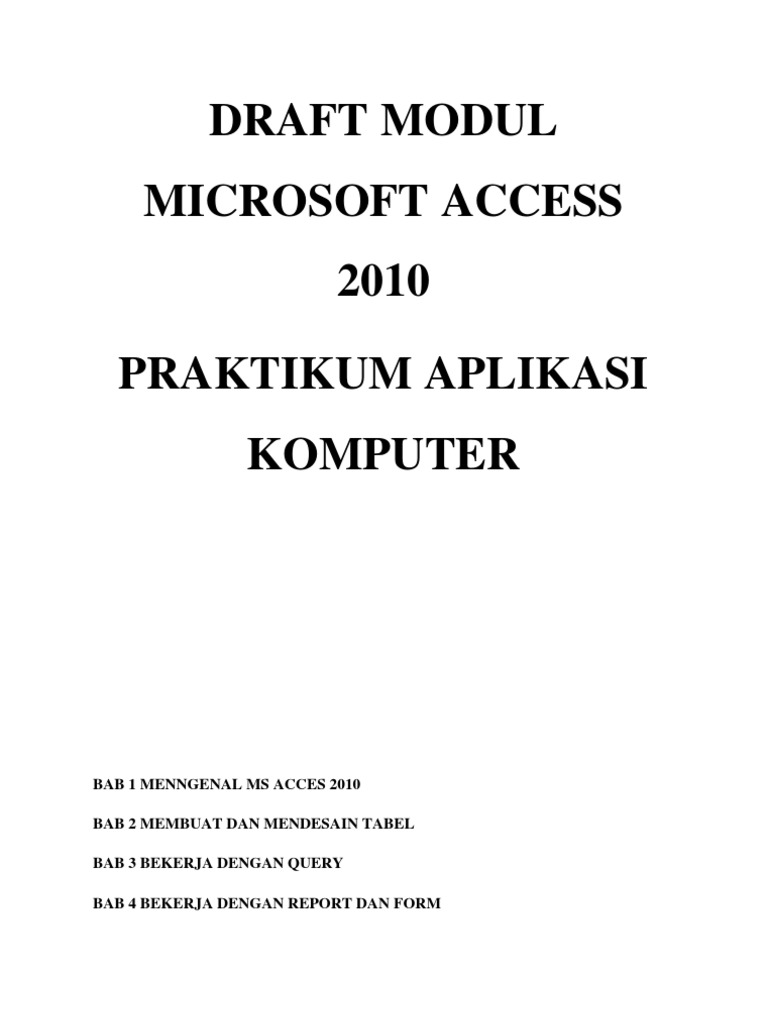 Modul Ms Access 2010 | PDF