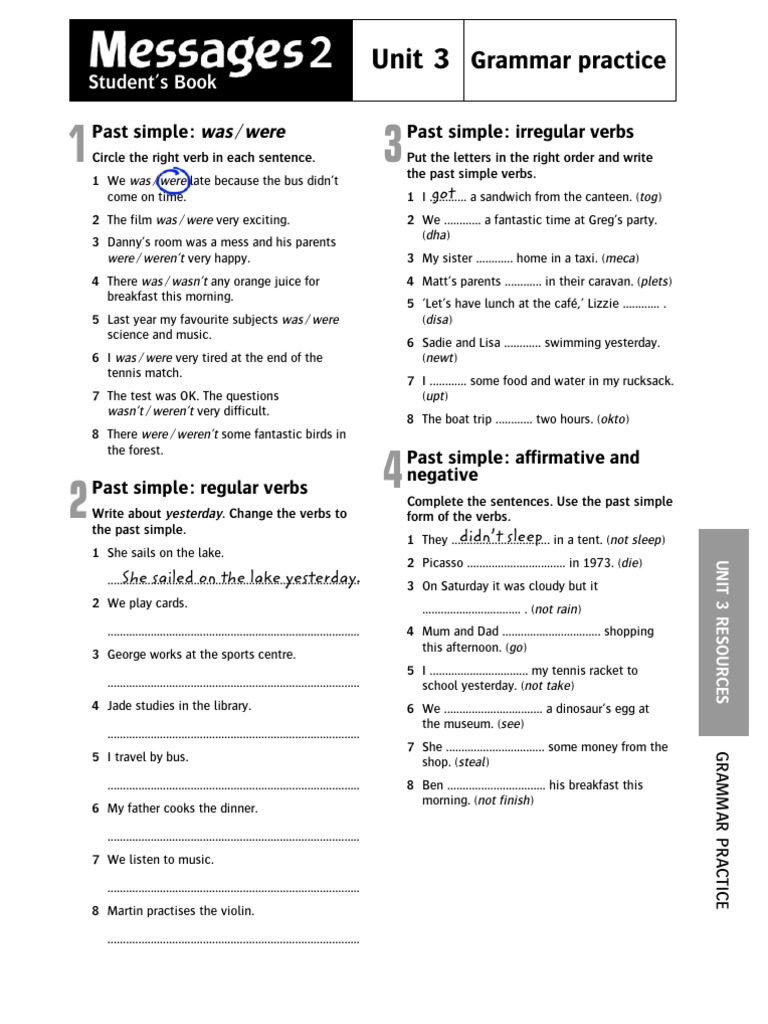 Unit 3: Grammar Practice | PDF | Home & Garden