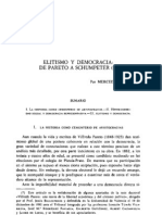 Elitismo y Democracia de Pareto A Schumpeter PDF
