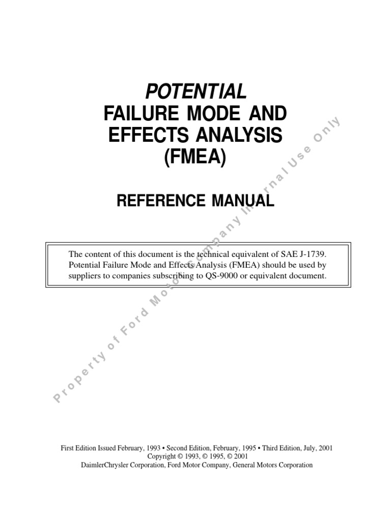 Ford Manual Fmea (Potential Failure Mode and Effects Analysis) Ebook ...