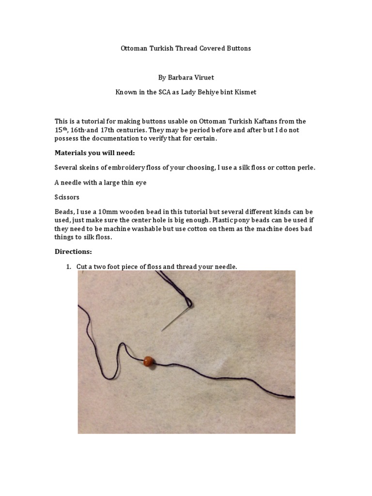 Ottoman Turkish Thread Covered Buttons | PDF | Knot | Yarn
