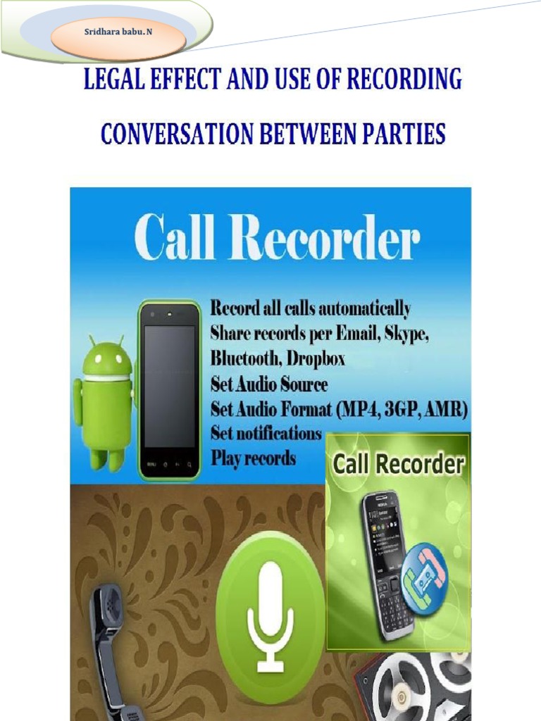Legal Effect and Use of Recording Conversation Between Parties PDF Evidence (Law) Witness