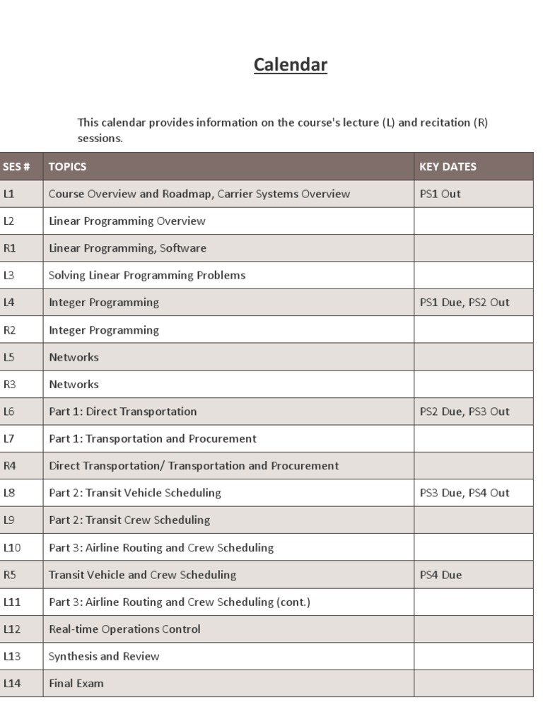 Carrier Systems - Calendar | PDF | Teaching Methods & Materials | Computers