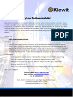 Entry Level Job Flyer 2013