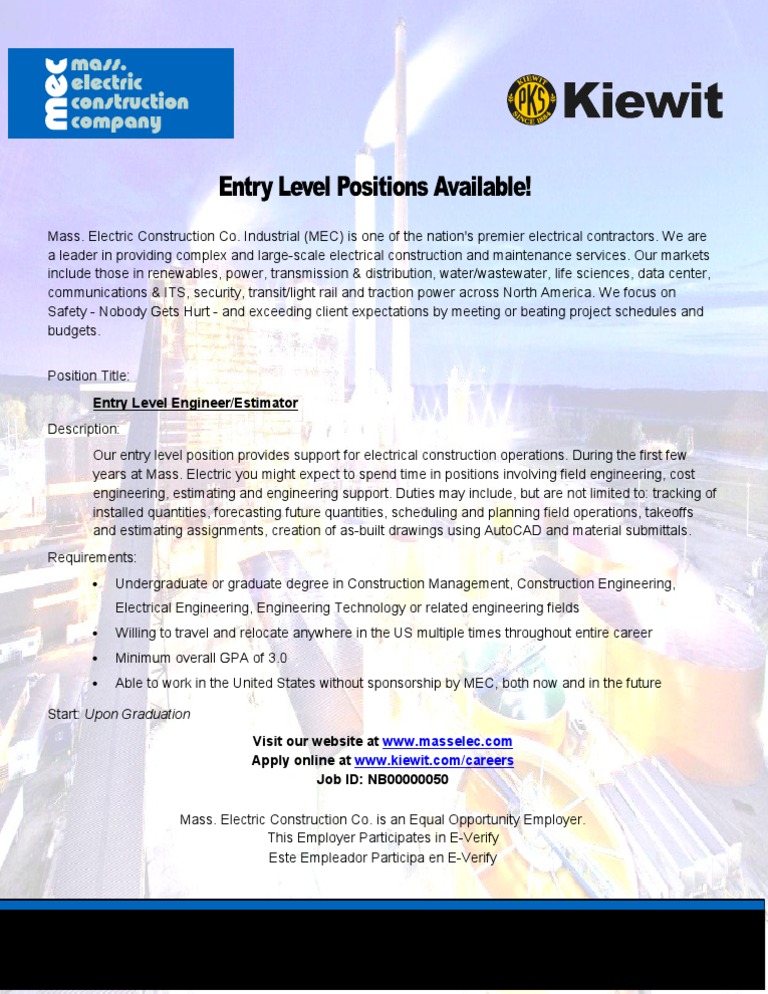 Entry Level Job Flyer 2013 | PDF | Business | Technology & Engineering