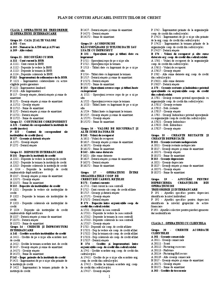 Plan Conturi | PDF