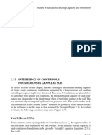 Interference of Continuous Foundations in Granular Soils