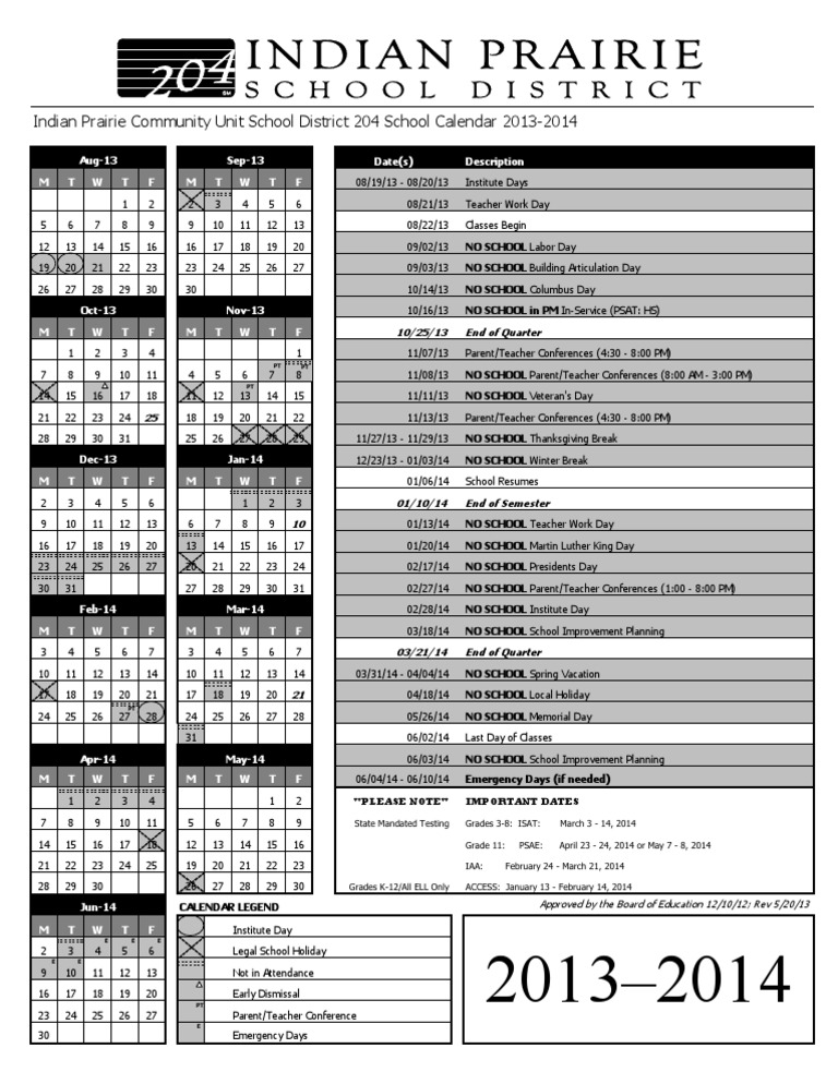 Usd 204 Calendar Customize and Print