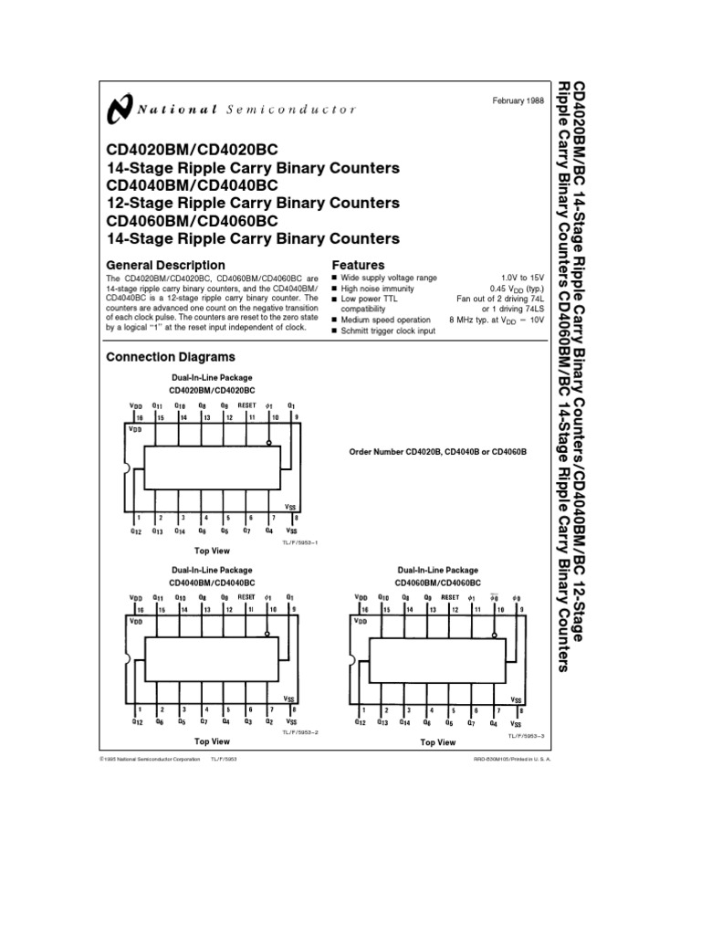 14-Stage & 12-Stage Binary Counters | PDF | Technology & Engineering