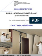 Gesso acartonado - Tipos e características