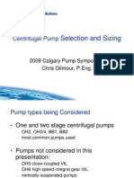 Centrifugal Pump Selection and Sizing