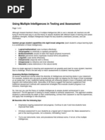 Multiple Intelligences Chart