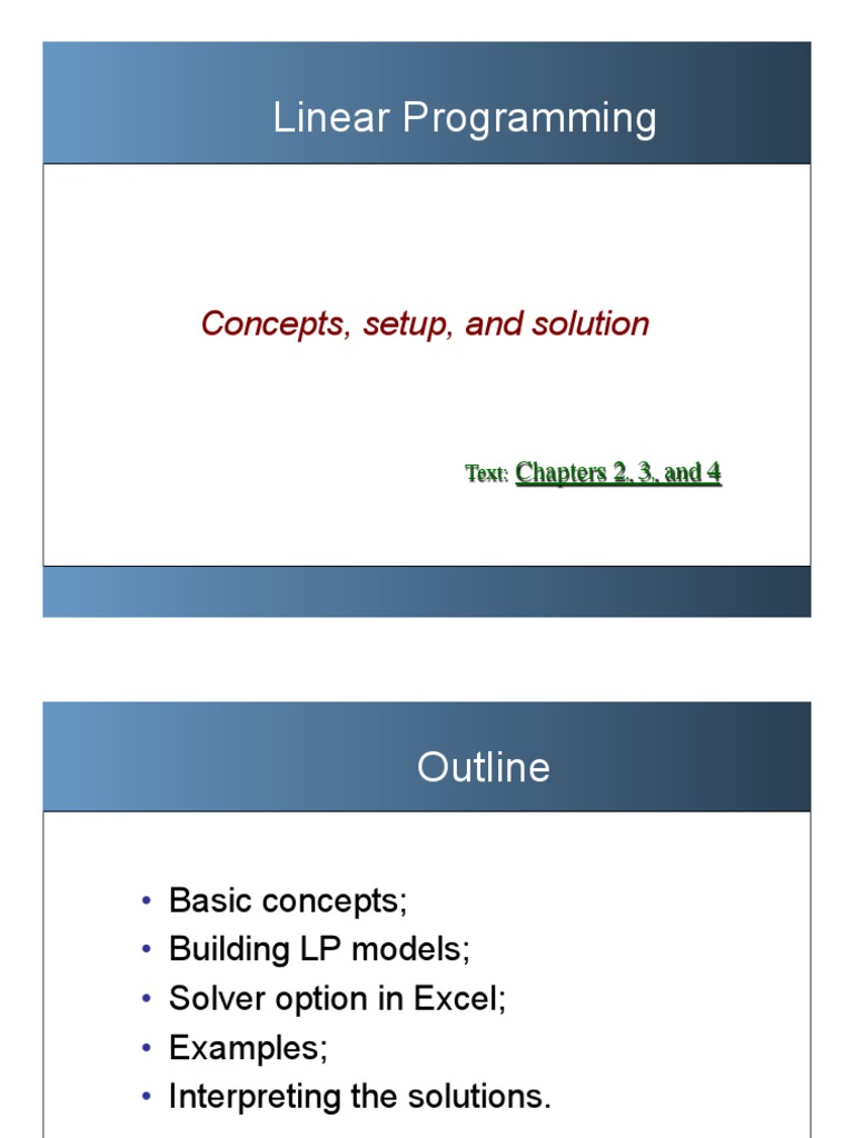 02 Intro To Linear Programming | PDF | Loss Function | Linear Programming
