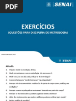 Exercícios Metrologia