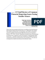 SEC Staff Review of Common Financial Reporting Issuers Facing Smaller Issuers (Dec. 2012)