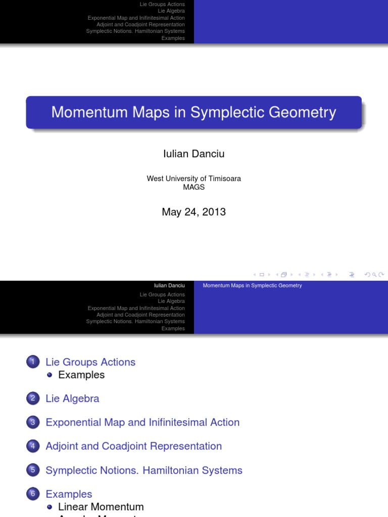 Moment Map - Symplectit Geometry | PDF | Lie Groups | Hamiltonian Mechanics