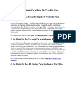 5 dietas para bajar peso en 1 semana