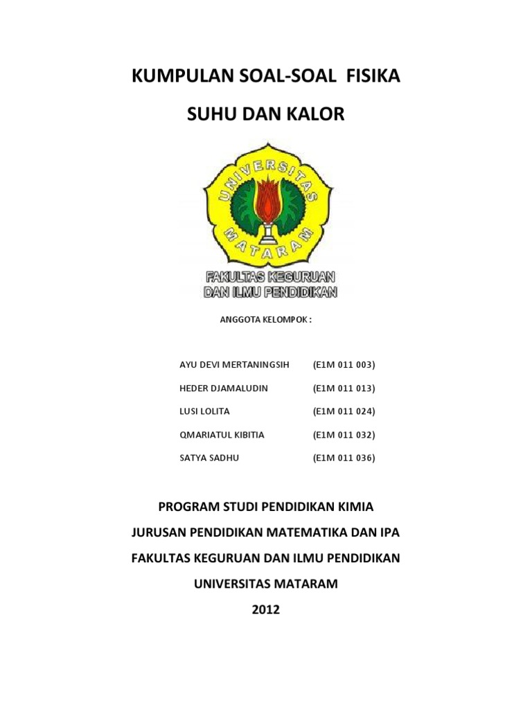 Soal Fisika Suhu Dan Kalor