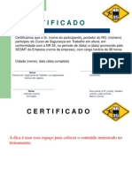 Certificado de Treinamento de NR 35